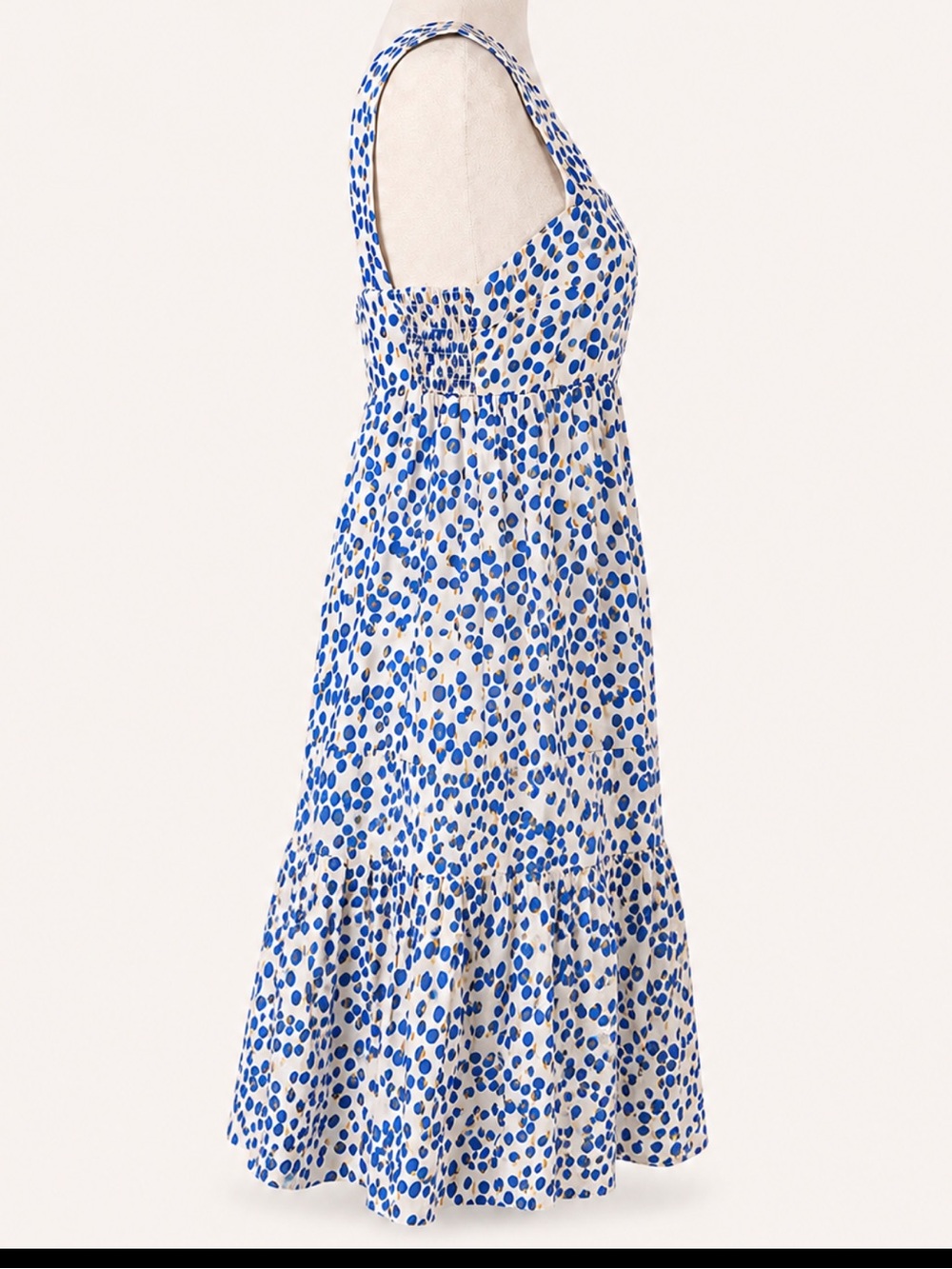 Amanda Uprichard Blue & White Metallic Dot Mini Dress | Size S | Made in USA - Picture 3 of 13
